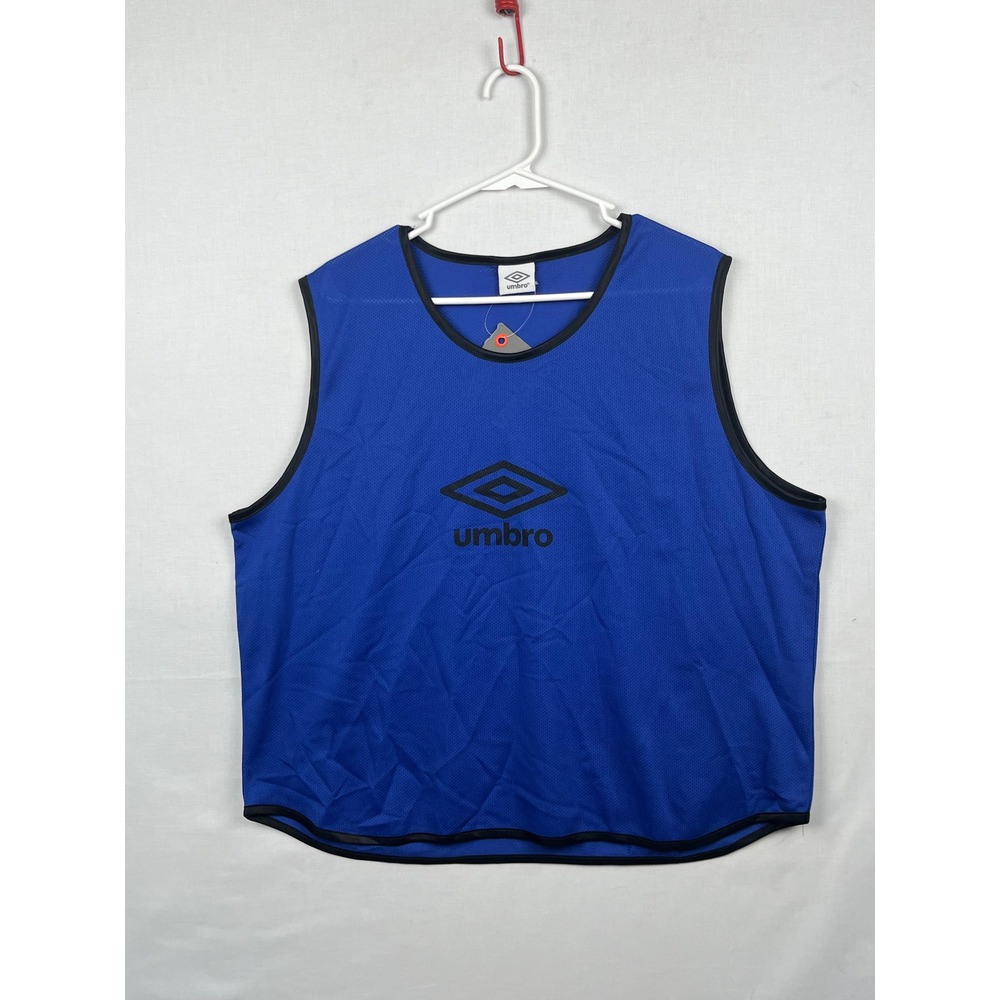 Umbro Soccer Training Bib Mesh Scrimmage Vest Blue Black Logo One Size NEW